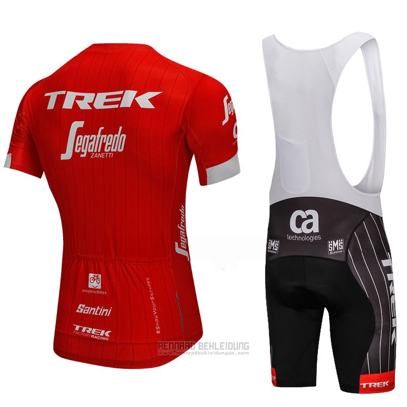 2018 Fahrradbekleidung Trek Segafredo Rot Trikot Kurzarm und Tragerhose